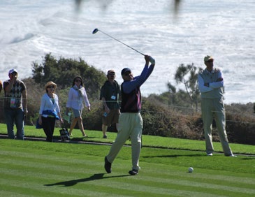A golfer competing at Pebble Beach