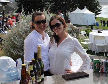 Guests beside an outdoor bar at the ISM estate
