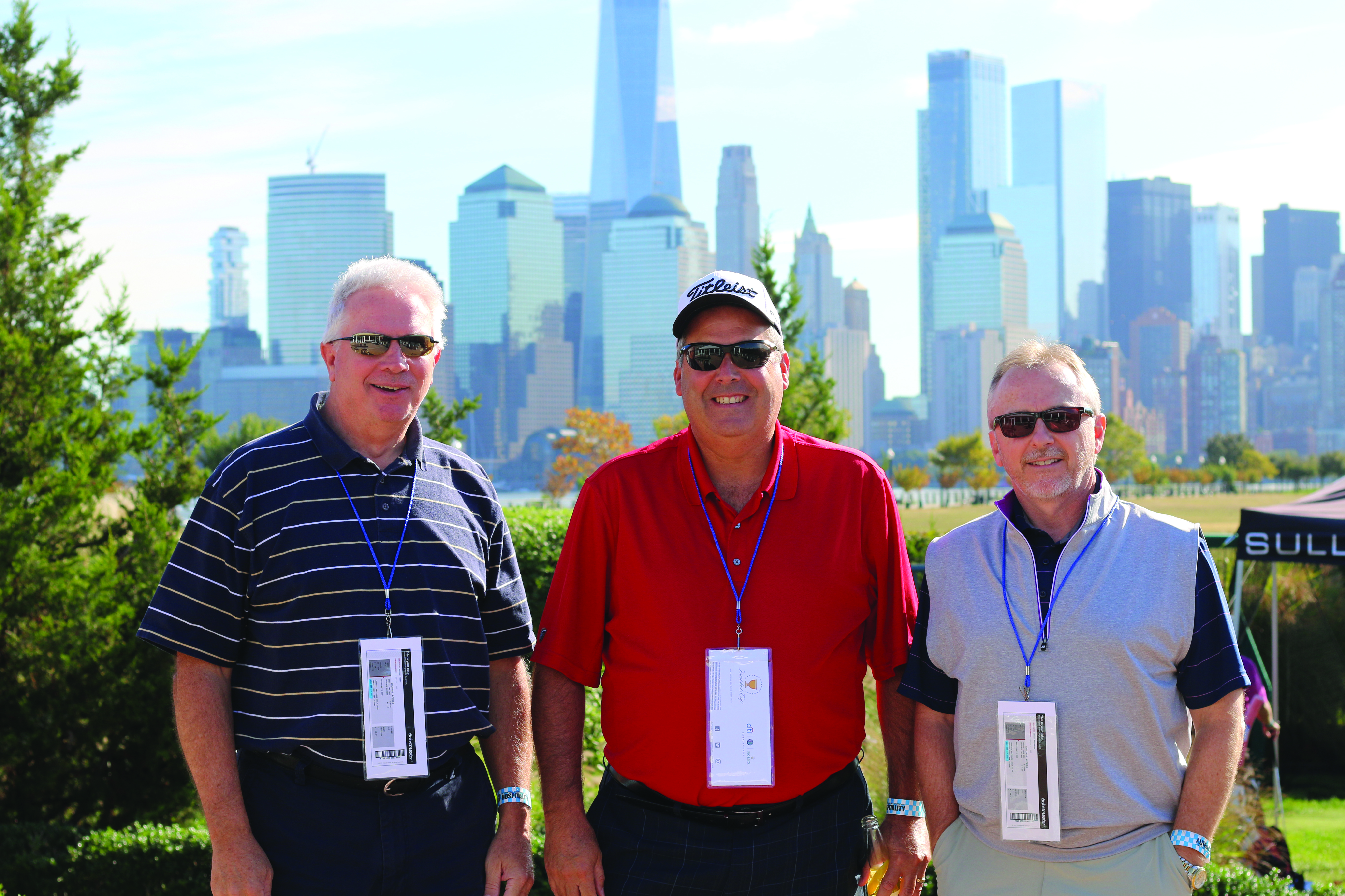 ISM guests at Liberty National with the New York skyline