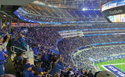 Football stadium game-day experience from the supplied PDF