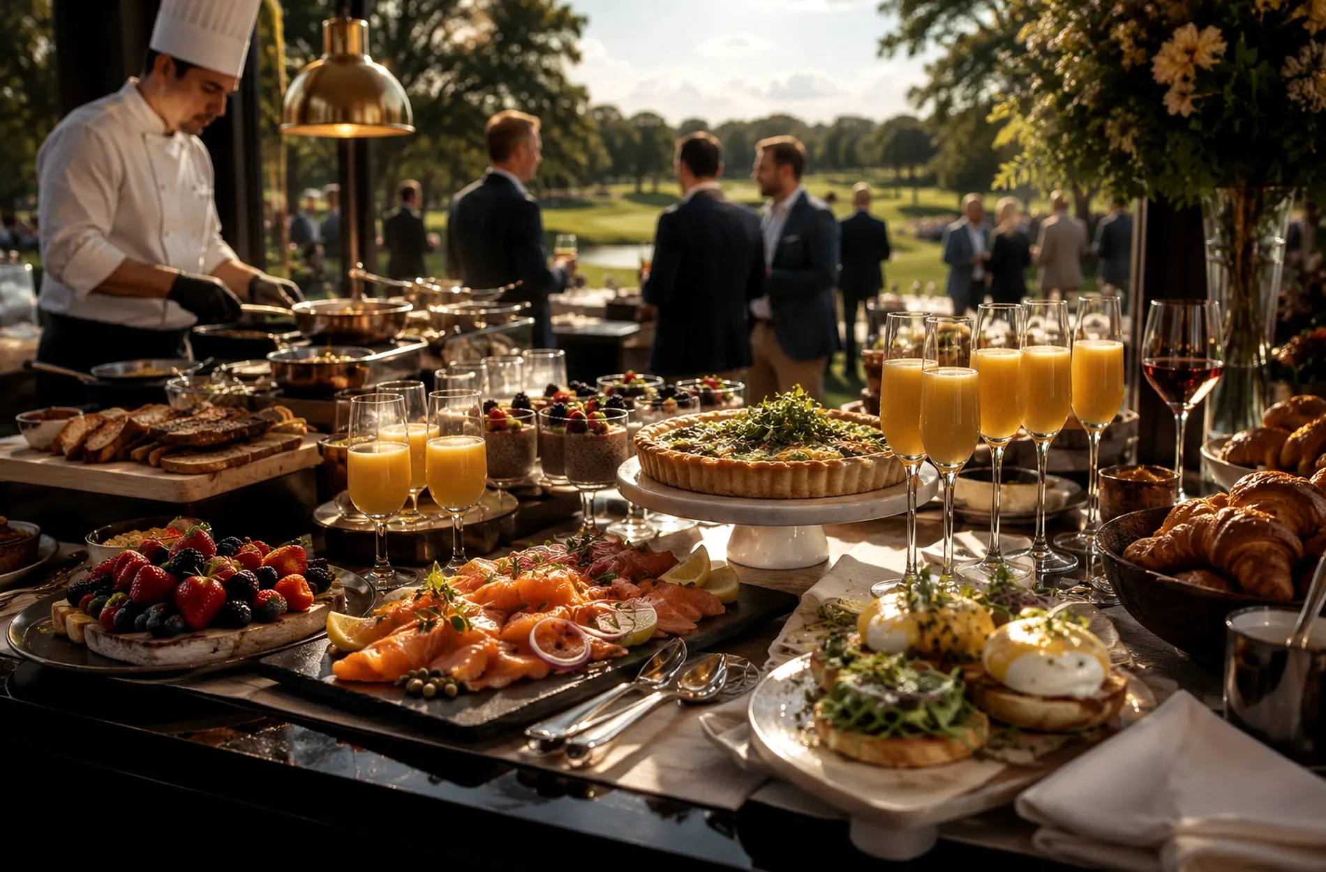 Course-side executive hospitality during a championship golf program
