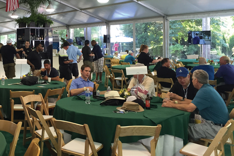 Guests enjoying ISM golf hospitality at a major championship