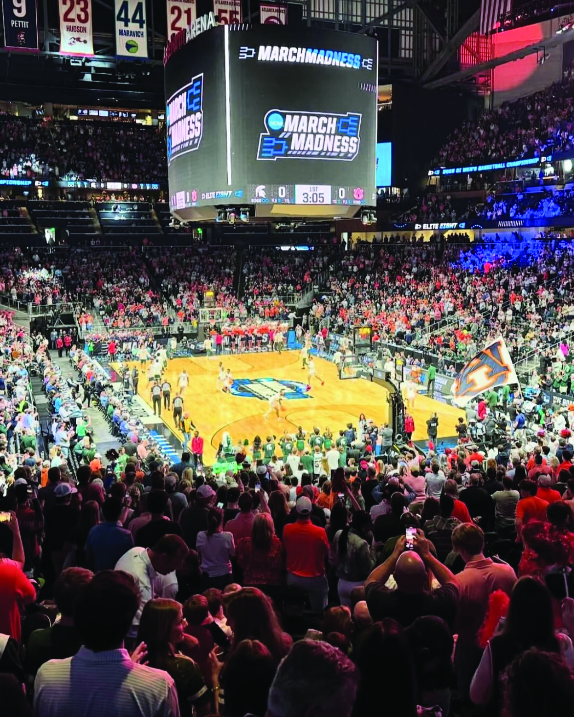 NCAA South Regional crowd and court in Atlanta
