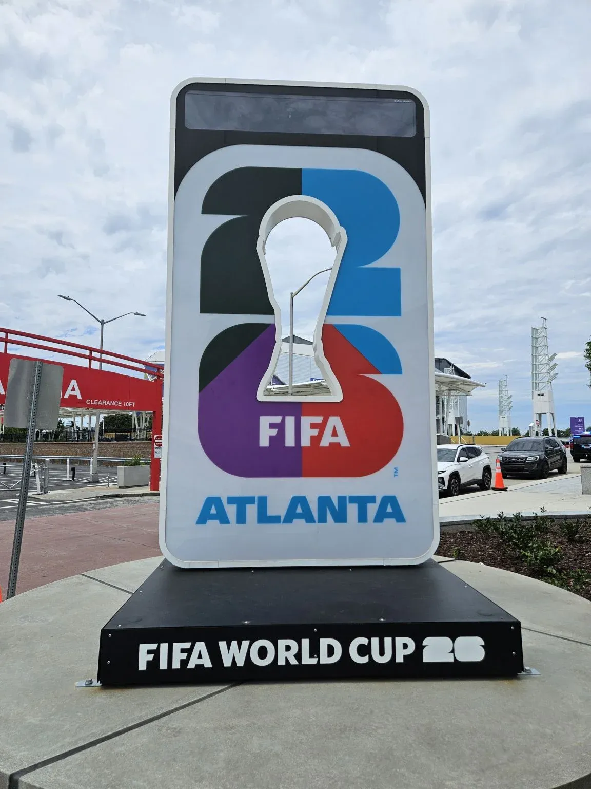 FIFA World Cup Atlanta display outside a venue