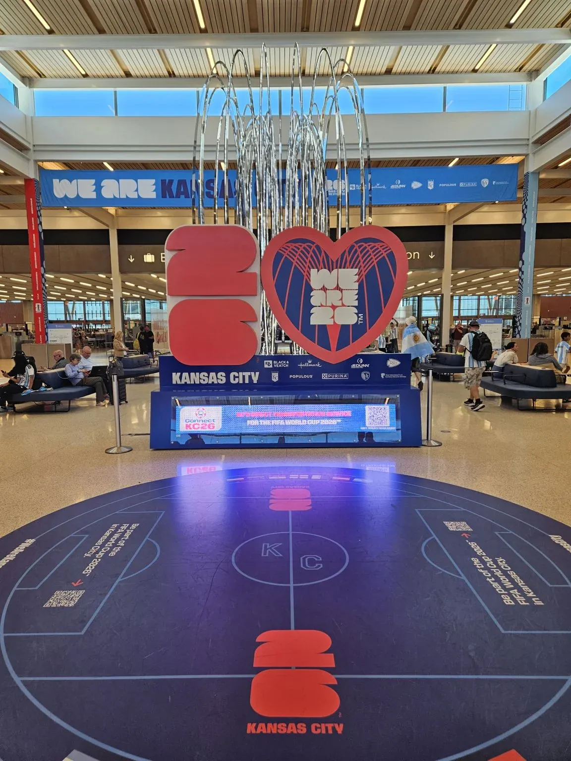 Basketball court and event display inside a hospitality venue