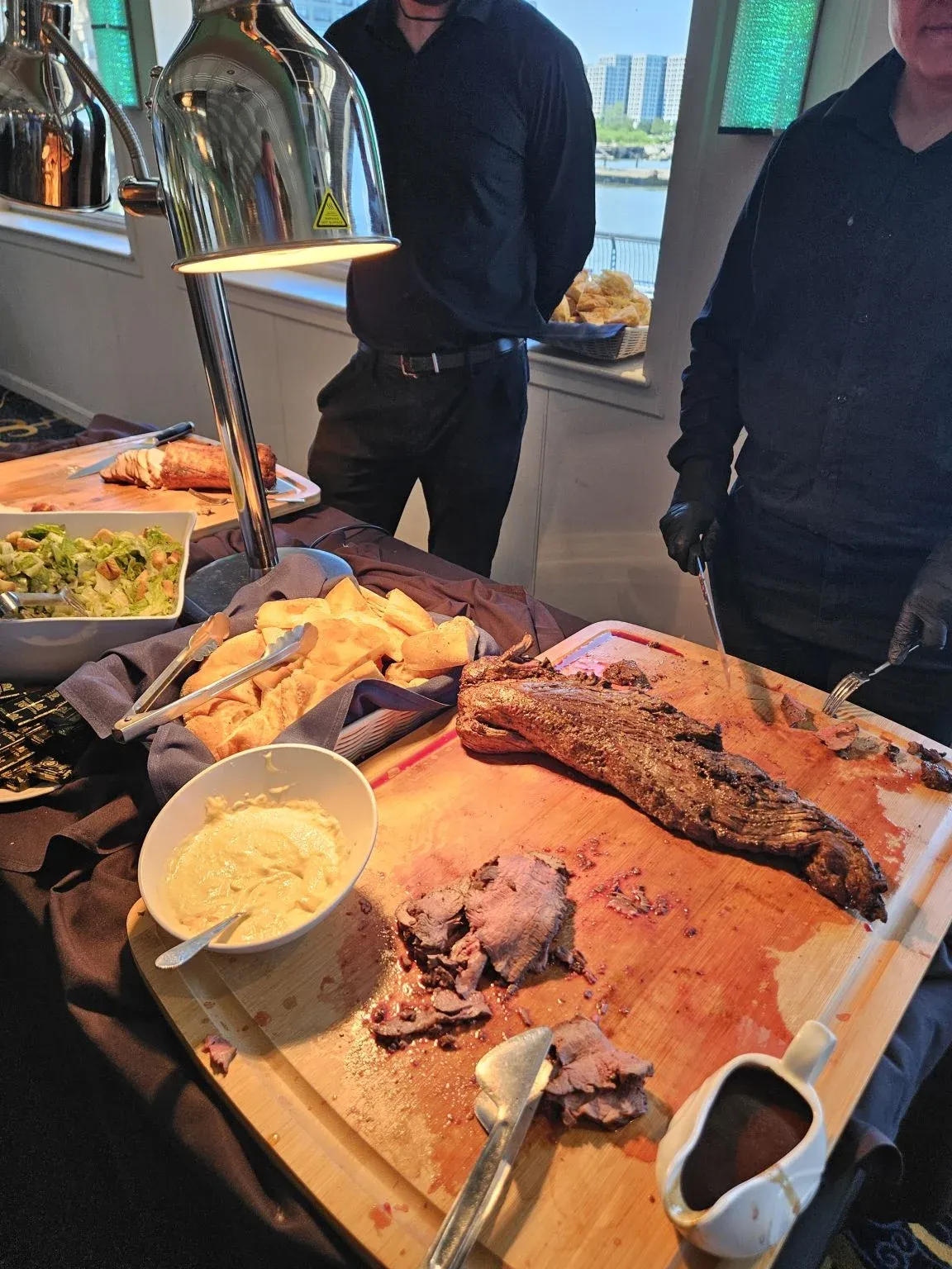 Seafood and buffet display at a hospitality event